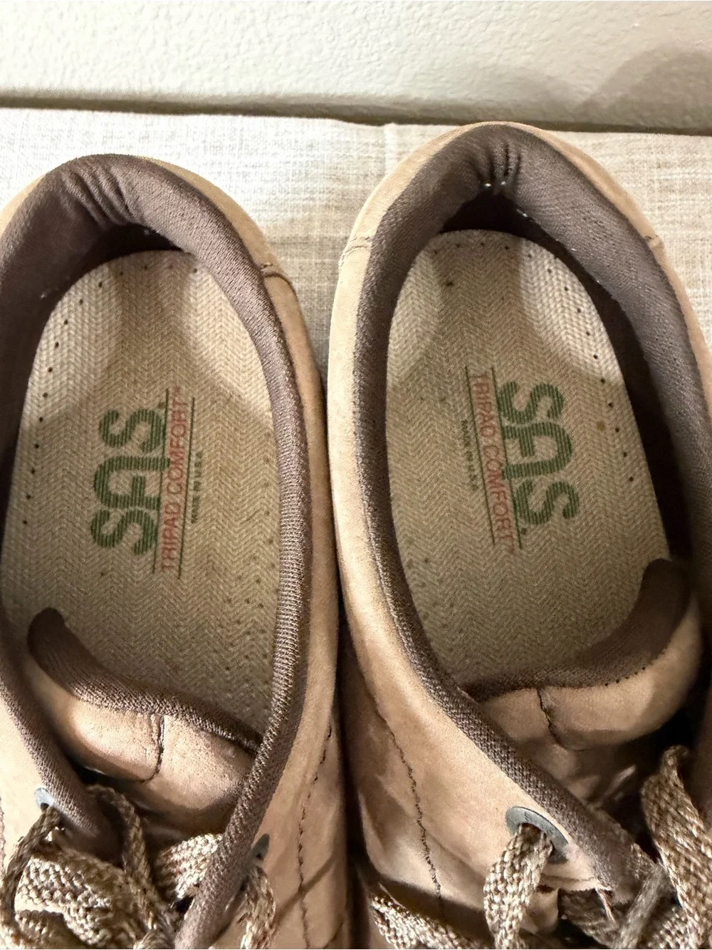 SAS Men’s Bout Time Leather Suede Walking Shoes Sneakers Sz 10.5W Tan Comfort